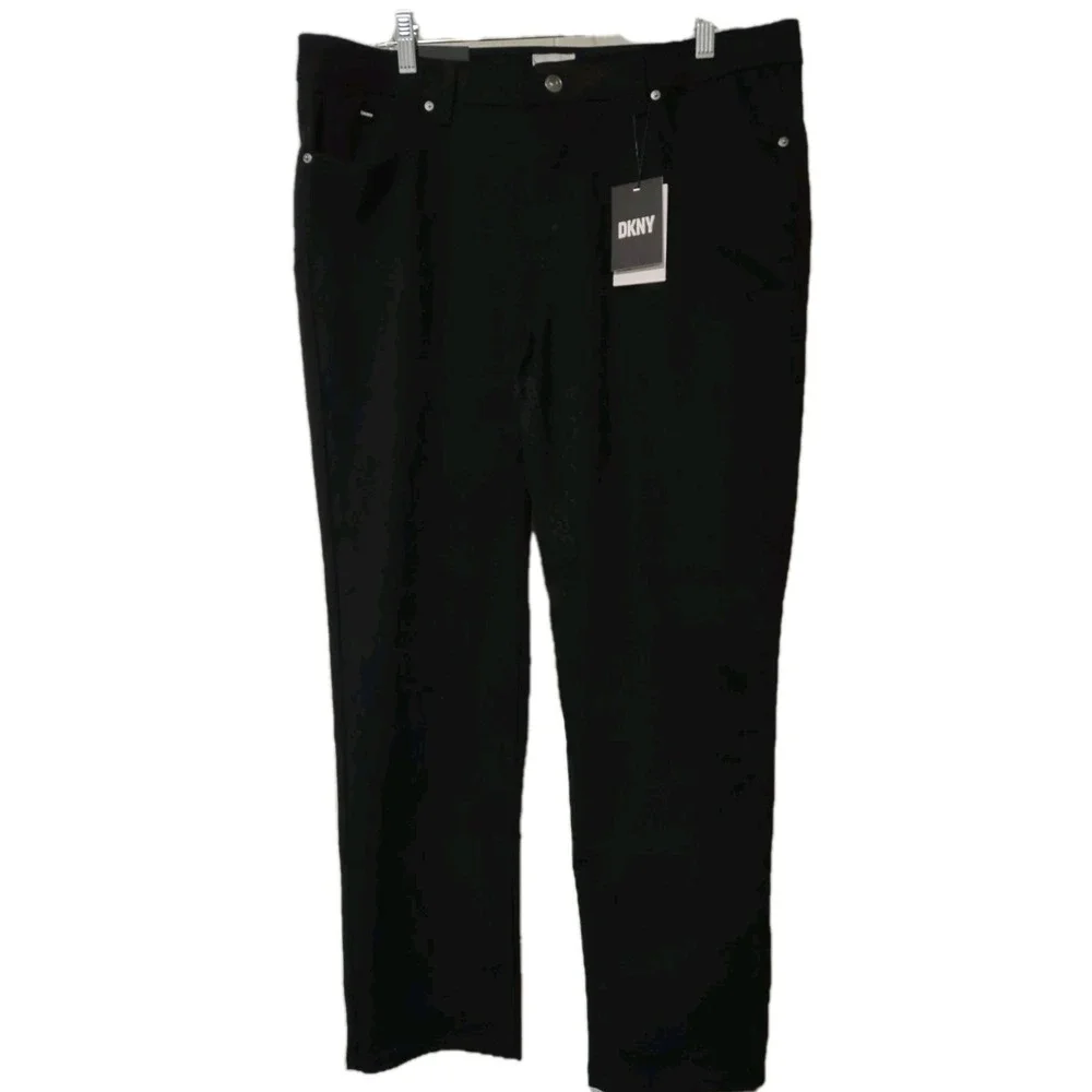 DKNY Pants 36x30 Mens Slim Fit Ultimate Stretch Black Norm Core Streetwear Edgy